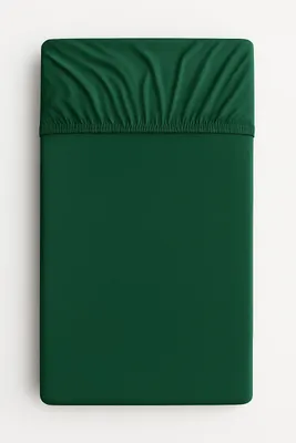 Obrázok produktu pre Bavlnené prestieradlo s gumičkou na posteľ 120x60cm - fľaškovo zelené