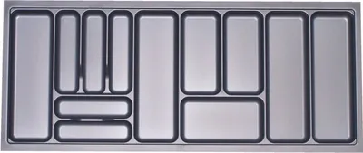 Produktbild von ORGA-BOX I Besteckeinsatz grau 1117 x 474 mm für 120 cm Schrankbreite