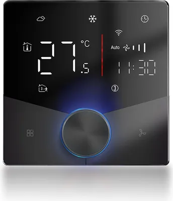 Zdjęcie produktu dla Termostat klimatyzacji WiFi 5+2 dni 6 okresów Programowalny regulator temperatury centralnej klimatyzacji Czarny