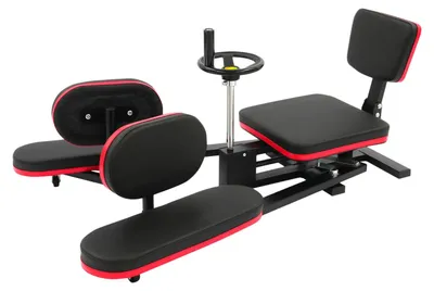 Immagine prodotto di Espansore per gambe - Macchina per lo stretching dello spaccata - Regolabile fino a 180° - Resistenza fino a 120 kg - Attrezzo per l'allenamento a casa - Nero/Rosso