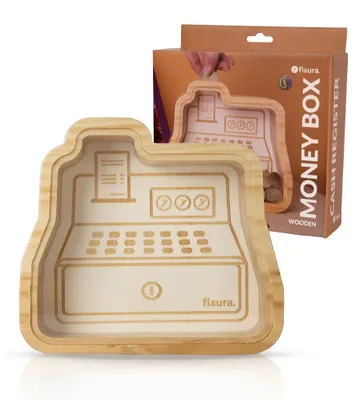 Obrázek produktu pro Fisura – Dřevěná pokladnička pro děti ve tvaru pokladny. Originální design