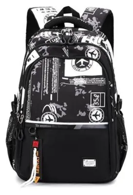 Produktbild von Schulrucksack Teenager Jungen 15,6" Laptopfach Schwarz Wasserabweisend 32L