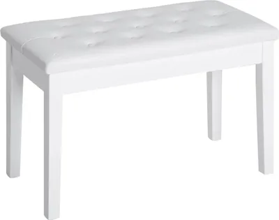 Produktbild von Klavierbank - Keyboardbank - Stauraum unter der Sitzfläche - Kunstleder - 76×36×50 cm - Weiß