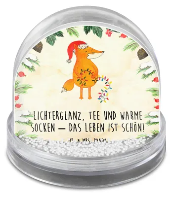 Produktbild von Mr. & Mrs. Panda Schneekugel Fuchs Weihnachten - Naturpapier - Geschenk, Weihnachtszeit, Winter, dekoartikel, Heiligabend, wohnaccessoire, Nikolaus, Weihnachts