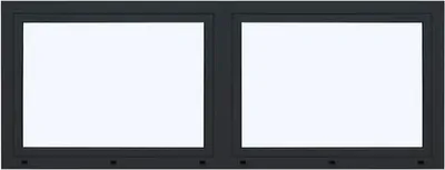 Produktbild von ARON Ternum Aluminiumfenster RAL 7016 anthrazitgrau 2 Flügelig (Dreh-Kipp/Dreh-Kipp) mit festem Pfosten 1400x1100 mm
