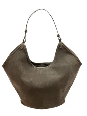 Produktbild von BZNA Bag Tanjia Taupe Wildleder Italy Damen Handtasche Schultertasche Tasche BZNA6033