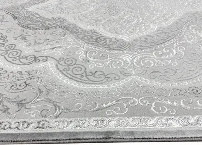 Produktbild von Orient Teppich mit Verzierungen Hoch-Tief Effekt grau beige Größe - 120 x 170 cm