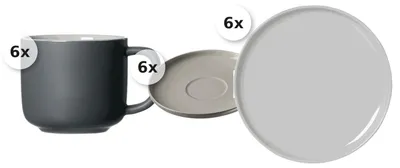 Produktbild von Kaffeeservice 18 tlg. Jasper grau