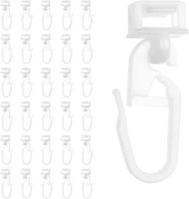 Imagen del producto de Deslizadores para cortinas, compatibles con rieles de 6 mm, 100 unidades, color blanco, para cortinas