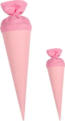 Produktbild von itenga Bastelschultüte 70cm und Geschwister 35cm mit Filzverschluss ROSA Set