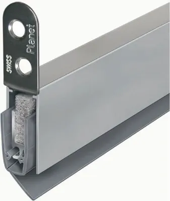 Produktbild von Planet Türdichter RH-RD links, Türbodendichtung automatisch für Drehtüren Länge 1085mm Aluminium natur