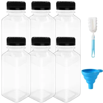 Productafbeelding van Set van 6 Herbruikbare Plastic Sapflessen 250ml