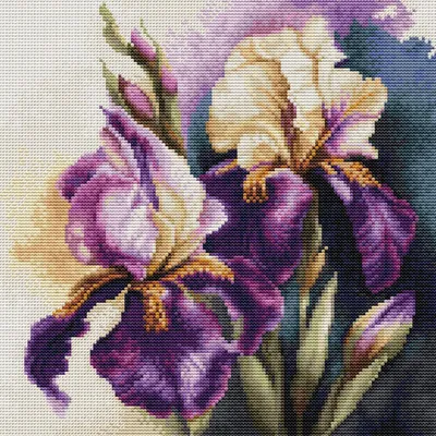 Obrázek produktu pro Výšivky křížem vyšívané sadou "Iris Burgermeister", 22x22cm