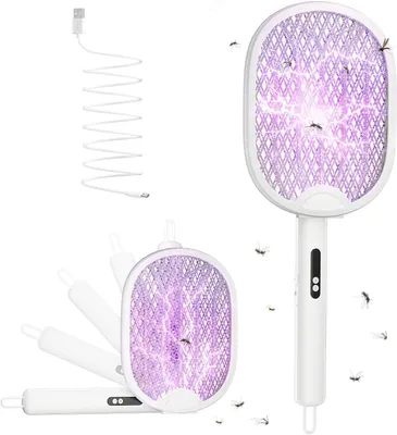 Obrázok produktu pre Elektrický odpudzovač komárov – lampa na komáre – boj proti škodcom – skladateľný s LED – 4000 V – biely
