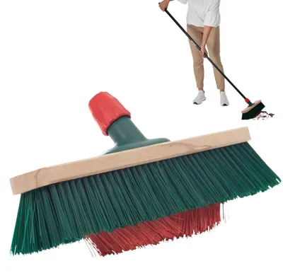 Produktbild von Novaliv Gartenbesen Elaston 40 cm Besenkopf mit V-Borsten Elaston Ideal als Besen draußen Straßenbesen harte borsten Terassenbesen Hofbesen Stallbesen Kehrbesen Industriebesen Outdoor broom