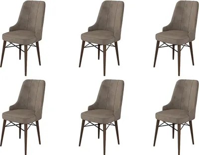 Immagine prodotto di Skye Decor, Pare - Cappuccino, Brown, Set di sedie (6 pezzi), 100% METALLO, Cappuccino, 46 x 46 x 94 cm