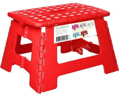 Image de Petit tabouret pliable de 22 cm, avec surface antidérapante, idéal pour la cuisine et la salle de bain