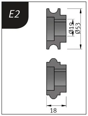 Obrázok produktu pre Sada ohýbacích valcov Metallkraft typu E2, Ø 53 x 19 x 18 mm, 3880122