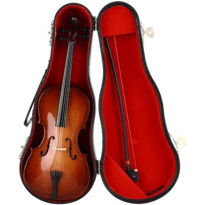 Produktbild von Mini-Cello-Modell, Ornament, Bass-Musikinstrument, Holzdekoration, zartes Geschenk