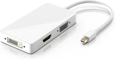 Zdjęcie produktu dla Przejściówka CSL 3w1 z mini DisplayPort na HDMI, DVI, VGA, miniDP 1.2 4k 3840x2160 UHD 2160p, 0,15 m