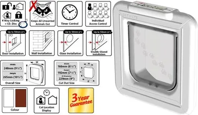 Produktbild von Karlie - Elite Super Selective Cat Flap - White, 510605