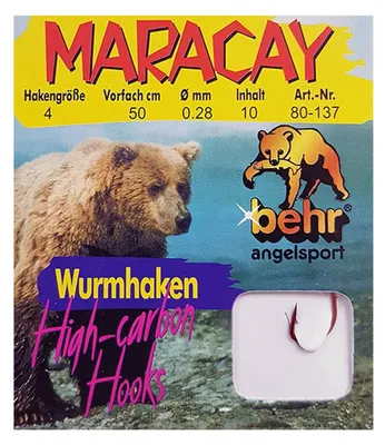 Produktbild von Angelhaken Wurm gebunden rot Gr. 4