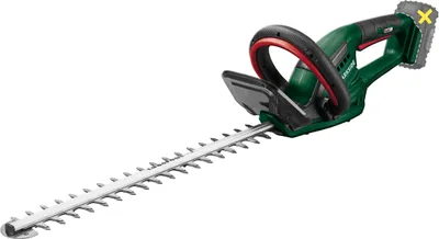 A cordless hedge trimmer is shown against a white background.