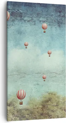 Produktbild von Bild auf Leinwand - Leinwandbild - Baloons Phantasie Illustration Fantasie - 55x100cm - Wand Bild - Wanddeko - Leinwanddruck - Bilder - Kunstdruck - Leinwand bilder - Wandkunst - PA55x100-3065