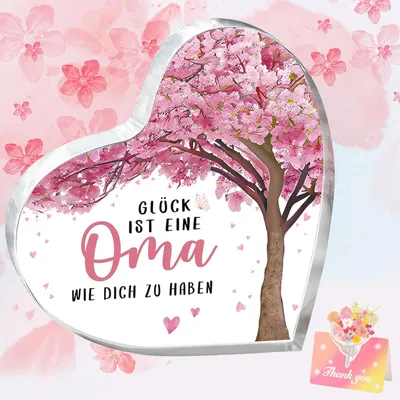 Herzförmige Acryl-Tischdekoration – Geschenk für Oma