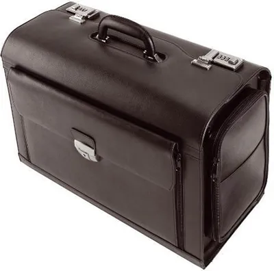 Produktbild von Alassio Pilotenkoffer VERONA Leder schwarz, 34,5x48,5x21,5 cm