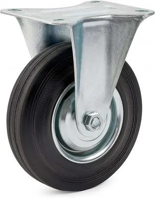 Produktbild von Bockrolle mit Gummirad und Metallfelge, Ø125mm, Tragkraft 100kg