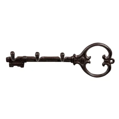 Produktbild von Clayre & Eef Wandgarderobe 3 Haken 33x4x14 cm Braun Eisen