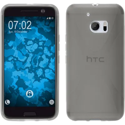 Produktbild von PhoneNatic Case kompatibel mit HTC 10 - grau Silikon Hülle X-Style + 2 Schutzfolien