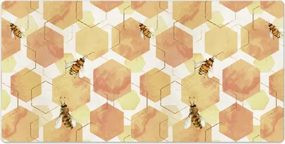 Produktbild von Mauspad - Schreibtischunterlage - 120x60 cm - Tischunterlage - Bienen Honigscheiben