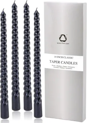 Productafbeelding van Zwarte Spiraalvormige Steekkaarsen Dunne Dinerkaarsen voor Rituelen en Decoratie