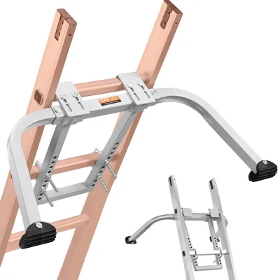 Produktbild von VEVOR Leiterstabilisator, Erweiterungsleiter Abstandshalter, Schwerlast Flügelspann/Wandleiterzubehör für Dachrinnen, Einfach zu bedienen & breite Anpassungsfähigkeit & rutschfeste Gummifüße, 150 kg Tragfähigkeit, Befestigungsart
