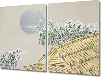 Produktbild von Coloray Hackbrett Herdabdeckplatte 2x40x52 cm Küchenbrett Kochplattenabdeckung Schneidebrett - Asien Haus Blumen Blumen