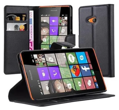 Produktbild von Cadorabo Hülle für Nokia Lumia 540 Schutz Hülle in Schwarz Handyhülle Etui Case Cover Magnetverschluss