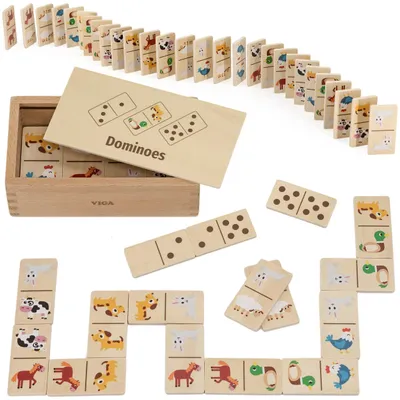 Produktbild von VIGA Holzd domino 2in1 Tiere und Zahlen