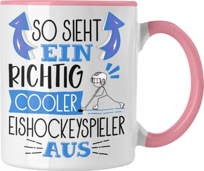 Produktbild von Trendation - So Sieht Ein Richtig Cooler Eishockeyspieler Aus Geschenk Tasse Lustiger Spruch Geschenkidee (Rosa)