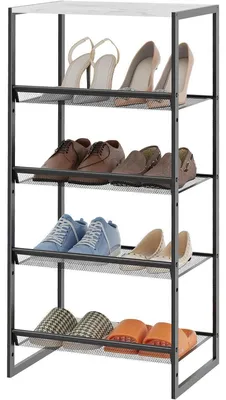 Productafbeelding van Schoenenrek, metaal, 5 niveaus, wit, 42x30x91 cm