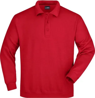 Produktbild von James & Nicholson Polo-Sweat Heavy Gr. L, rot