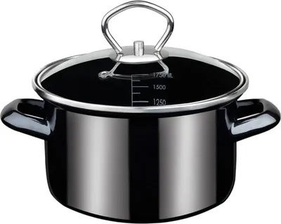 Produktbild von GSW Fleischtopf Profi-Black-Star mit Glasdeckel 16cm