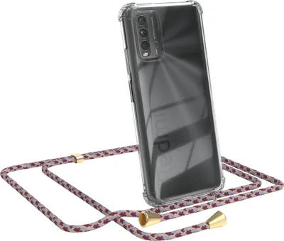 Produktbild von EAZY CASE Handykette kompatibel mit Xiaomi Redmi 9T, Handyhülle mit Umhängeband, Handykordel, Schutzhülle Clear, Band in Rot