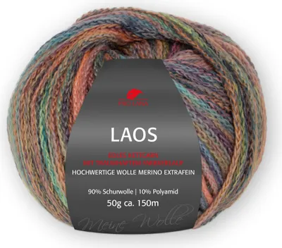 Produktbild von Pro Lana LAOS 50 g geflochtene Wolle im Tropenlook 150 m Farbe 084 - koralle