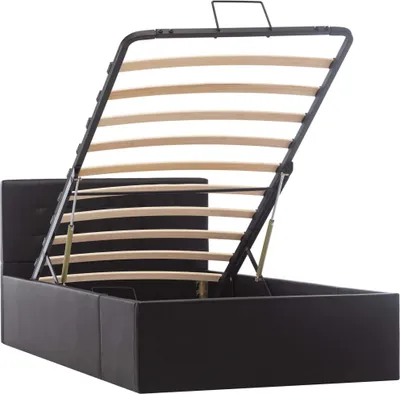 Obrázek produktu pro vidaXL Úložná postel Hydraulic Black Imitation Leather 90×200 cm