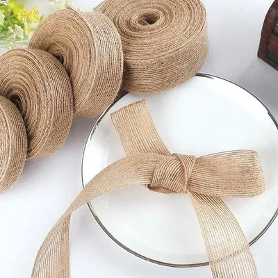 Produktbild von Famanu Vintage Geschenkbänder - Jute für Hochzeiten - 30 cm - 5 m - 180 g/m²