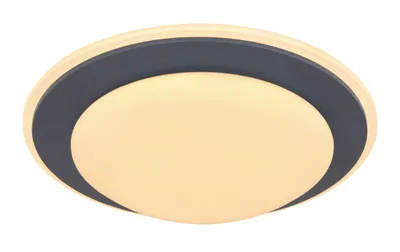 Imagen del producto de Lámpara de techo Globo, metal blanco, acrílico opal, grafito, diámetro: 395 mm, altura: 100 mm, incluye LED de 24W, 230V, 2400 lúmenes (salida), 1300 lúmenes (potencia), 3000K