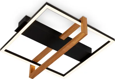 Immagine prodotto di Lampada da soffitto a LED, nera, con legno, LED/14W