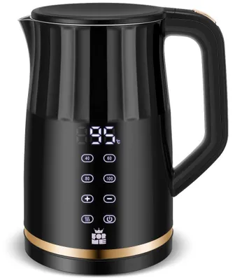 Wasserkocher 1,7 L, Edelstahl, Temperaturwahl 40–100 °C, LED-Anzeige